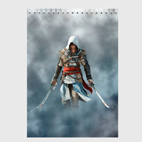 Скетчбук с принтом ASSASSINS CREED в городе Новоалтайск, 100% бумага
 | 48 листов, плотность листов — 100 г/м2, плотность картонной обложки — 250 г/м2. Листы скреплены сверху удобной пружинной спиралью | slayer | асасин | ассасин крид | ассассин | тамплиеры