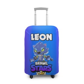 Чехол для чемодана 3D с принтом Brawl stars leon оборотень в городе Новоалтайск, 86% полиэфир, 14% спандекс | двустороннее нанесение принта, прорези для ручек и колес | bea | bib | brawl stars | crow | el brown | leon | max | nita | sally leon | shark | акула | биа | биби | бравл старс | ворон | игра | леон | макс | нита | оборотень | салли леон | сэлли леон | шарк | эл браун