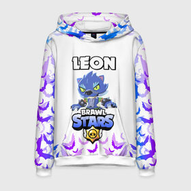 Мужская толстовка 3D с принтом Brawl stars leon оборотень в городе Новоалтайск, 100% полиэстер | двухслойный капюшон со шнурком для регулировки, мягкие манжеты на рукавах и по низу толстовки, спереди карман-кенгуру с мягким внутренним слоем. | bea | bib | brawl stars | crow | el brown | leon | max | nita | sally leon | shark | акула | биа | биби | бравл старс | ворон | игра | леон | макс | нита | оборотень | салли леон | сэлли леон | шарк | эл браун