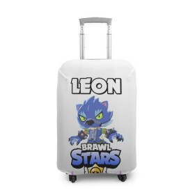 Чехол для чемодана 3D с принтом Brawl stars leon оборотень в городе Новоалтайск, 86% полиэфир, 14% спандекс | двустороннее нанесение принта, прорези для ручек и колес | bea | bib | brawl stars | crow | el brown | leon | max | nita | sally leon | shark | акула | биа | биби | бравл старс | ворон | игра | леон | макс | нита | оборотень | салли леон | сэлли леон | шарк | эл браун
