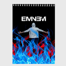 Скетчбук с принтом EMINEM в городе Новоалтайск, 100% бумага
 | 48 листов, плотность листов — 100 г/м2, плотность картонной обложки — 250 г/м2. Листы скреплены сверху удобной пружинной спиралью | Тематика изображения на принте: eminem | marshall bruce mathers | rap | зарубежный реп | маршалл брюс мэтерс | музыка | реп | рэпер | эминем