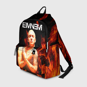 Рюкзак 3D с принтом EMINEM. в городе Новоалтайск, 100% полиэстер | лямки с регулируемой длиной, сверху петелька, чтобы рюкзак можно было повесить на вешалку. Основное отделение закрывается на молнию, как и внешний карман. Внутри два дополнительных кармана, один из которых закрывается на молнию. По бокам два дополнительных кармашка | Тематика изображения на принте: eminem | marshall bruce mathers | rap | зарубежный реп | маршалл брюс мэтерс | музыка | реп | рэпер | эминем