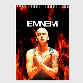Скетчбук с принтом EMINEM в городе Новоалтайск, 100% бумага
 | 48 листов, плотность листов — 100 г/м2, плотность картонной обложки — 250 г/м2. Листы скреплены сверху удобной пружинной спиралью | Тематика изображения на принте: eminem | marshall bruce mathers | rap | зарубежный реп | маршалл брюс мэтерс | музыка | реп | рэпер | эминем
