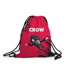 Рюкзак-мешок 3D с принтом BRAWL STARS CROW. в городе Новоалтайск, 100% полиэстер | плотность ткани — 200 г/м2, размер — 35 х 45 см; лямки — толстые шнурки, застежка на шнуровке, без карманов и подкладки | bea | bibi | brawl stars | colt | crow | el brown | leon | leon shark | max | nita | sally leon | shark | акула | беа | берли | биби | бравл старс | браун | ворон | кольт | леон | леон акула | макс | нита | шелли