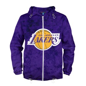 Мужская ветровка 3D с принтом LA LAKERS в городе Новоалтайск, 100% полиэстер | подол и капюшон оформлены резинкой с фиксаторами, два кармана без застежек по бокам, один потайной карман на груди | Тематика изображения на принте: america | basketball | kobe bryant | la | la lakers | lakers | los angeles lakers | nba | usa | баскетбол | кобе брайант | лос анджелес лейкерс | нба | сша