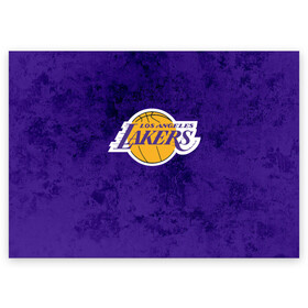 Поздравительная открытка с принтом LA LAKERS в городе Новоалтайск, 100% бумага | плотность бумаги 280 г/м2, матовая, на обратной стороне линовка и место для марки
 | america | basketball | kobe bryant | la | la lakers | lakers | los angeles lakers | nba | usa | баскетбол | кобе брайант | лос анджелес лейкерс | нба | сша