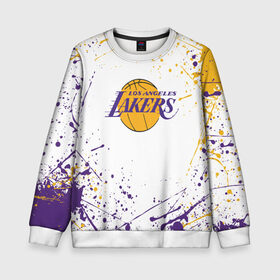 Детский свитшот 3D с принтом LA LAKERS в городе Новоалтайск, 100% полиэстер | свободная посадка, прямой крой, мягкая тканевая резинка на рукавах и понизу свитшота | america | basketball | kobe bryant | la | la lakers | lakers | los angeles lakers | nba | usa | баскетбол | кобе брайант | лос анджелес лейкерс | нба | сша