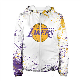 Женская куртка 3D с принтом LA LAKERS в городе Новоалтайск, ткань верха — 100% полиэстер, подклад — флис | прямой крой, подол и капюшон оформлены резинкой с фиксаторами, два кармана без застежек по бокам, один большой потайной карман на груди. Карман на груди застегивается на липучку | america | basketball | kobe bryant | la | la lakers | lakers | los angeles lakers | nba | usa | баскетбол | кобе брайант | лос анджелес лейкерс | нба | сша