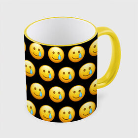 Кружка с полной запечаткой с принтом New Emoji в городе Новоалтайск, керамика | ёмкость 330 мл | Тематика изображения на принте: crying | emoji | smile | smiling face with tear | tear | плачущий | слеза | смайлик | улыбка | эмодзи