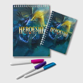 Блокнот с принтом Heroes of Might and Magic в городе Новоалтайск, 100% бумага | 48 листов, плотность листов — 60 г/м2, плотность картонной обложки — 250 г/м2. Листы скреплены удобной пружинной спиралью. Цвет линий — светло-серый
 | Тематика изображения на принте: game | heroes | heroes of might and magic | homm | might and magic | ubisoft | герои | герои меча | герои меча и магии | игра