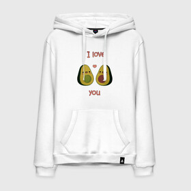 Мужская толстовка хлопок с принтом AVOCADO LOVE в городе Новоалтайск, френч-терри, мягкий теплый начес внутри (100% хлопок) | карман-кенгуру, эластичные манжеты и нижняя кромка, капюшон с подкладом и шнурком | avokado | авокадо