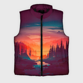 Мужской жилет утепленный 3D с принтом Minimal forest sunset в городе Новоалтайск,  |  | forest | light | minimal | mountain | orange | purple | stone | sunset | water | вода | горы | закат | минимализм | оранжевый | фиолетовый