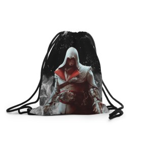 Рюкзак-мешок 3D с принтом ASSASSIN`S CREED в городе Новоалтайск, 100% полиэстер | плотность ткани — 200 г/м2, размер — 35 х 45 см; лямки — толстые шнурки, застежка на шнуровке, без карманов и подкладки | 