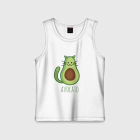 Детская майка хлопок с принтом AVOCATO в городе Новоалтайск,  |  | avocado | avocato | avogato | cat | cats | авокадо | авокато | авокот | картинка | картинки | кот | коте | котэ | прикольная | прикольные