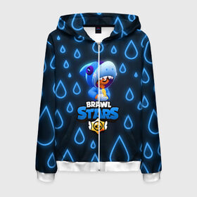 Мужская толстовка 3D на молнии с принтом Brawl Stars Leon Shark в городе Новоалтайск, 100% полиэстер | длина до линии бедра, манжеты и пояс оформлены мягкой тканевой резинкой, двухслойный капюшон со шнурком для регулировки, спереди молния, по бокам два кармана | bea | bo | brawl stars | crow | dynamike | gt max | gt макс | leon shark | max | mortis | sakura spike | sally leon | sally леон | sandy | spike | беа | бо | бравл старс | динамайк | дэррил | кроу | леон акула | леон. leon | макс | мортис 