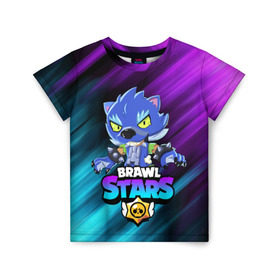 Детская футболка 3D с принтом BRAWL STARS LEON в городе Новоалтайск, 100% гипоаллергенный полиэфир | прямой крой, круглый вырез горловины, длина до линии бедер, чуть спущенное плечо, ткань немного тянется | bibi | brawl stars | crow | el brown | leon | leon shark | max | sally leon | shark | stars | werewolf | акула | биби | ворон | леон | оборотень