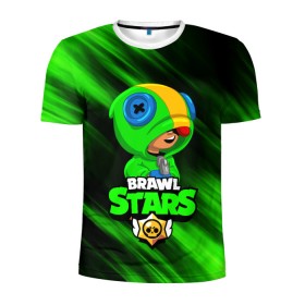 Мужская футболка 3D спортивная с принтом BRAWL STARS LEON в городе Новоалтайск, 100% полиэстер с улучшенными характеристиками | приталенный силуэт, круглая горловина, широкие плечи, сужается к линии бедра | bibi | brawl stars | crow | el brown | leon | leon shark | max | sally leon | shark | stars | werewolf | акула | биби | ворон | леон | оборотень
