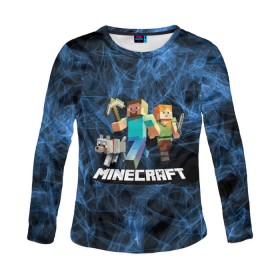 Женский лонгслив 3D с принтом Minecraft / Майнкрафт в городе Новоалтайск, 100% полиэстер | длинные рукава, круглый вырез горловины, полуприлегающий силуэт | creeper | earth | game | minecraft | minecraft earth | блоки | грифер | игры | квадраты | компьютерная игра | крипер | маинкрафт | майн | майнкравт | майнкрафт
