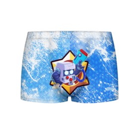 Мужские трусы 3D с принтом Brawl Stars 8-bit в городе Новоалтайск, 50% хлопок, 50% полиэстер | классическая посадка, на поясе мягкая тканевая резинка | 