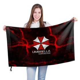 Флаг 3D с принтом UMBRELLA CORP в городе Новоалтайск, 100% полиэстер | плотность ткани — 95 г/м2, размер — 67 х 109 см. Принт наносится с одной стороны | biohazard | biohazard 7 | crocodile | fang | game | hand | monster | new umbrella | resident evil | resident evil 7 | umbrella | umbrella corp | umbrella corporation | zombie | обитель