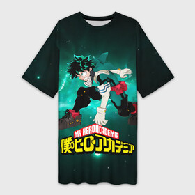 Платье-футболка 3D с принтом Изуку Мидория в городе Новоалтайск,  |  | anime | boku | hero academia | manga | аниме | герои | кохэй хорикоси | манга | моя геройская академия | супергерои | супергеройская фантастика | фэнтази | юэй