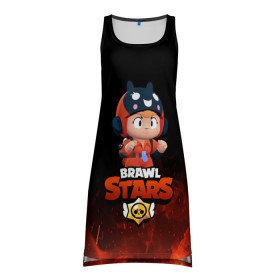 Платье-майка 3D с принтом Brawl Stars Bea в городе Новоалтайск, 100% полиэстер | полуприлегающий силуэт, широкие бретели, круглый вырез горловины, удлиненный подол сзади. | bea | brawl stars | bull | colt | crow | leon | leon shark | shark | stars | акула | берли | биа | ворон | динамайк | кольт | леон | леон акула | нита | спайк | шелли | эль примо
