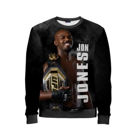 Детский свитшот 3D с принтом Jon Jones / Джон Джонс в городе Новоалтайск, 100% полиэстер | свободная посадка, прямой крой, мягкая тканевая резинка на рукавах и понизу свитшота | jon | jon jones | jones | mma | ufc | бои без правил | джон | джон джонс | джонс | микс файт | мма