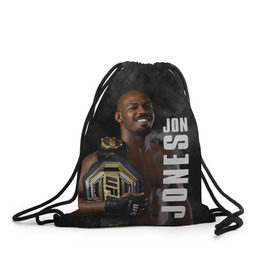 Рюкзак-мешок 3D с принтом Jon Jones / Джон Джонс в городе Новоалтайск, 100% полиэстер | плотность ткани — 200 г/м2, размер — 35 х 45 см; лямки — толстые шнурки, застежка на шнуровке, без карманов и подкладки | jon | jon jones | jones | mma | ufc | бои без правил | джон | джон джонс | джонс | микс файт | мма