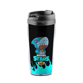 Термокружка-непроливайка с принтом BRAWL STARS LEON. в городе Новоалтайск, внутренняя часть — пищевой пластик, наружная часть — прозрачный пластик, между ними — полиграфическая вставка с рисунком | объем — 350 мл, герметичная крышка | Тематика изображения на принте: bea | bib | brawl stars | crow | el brown | leon | max | nita | sally leon | shark | акула | биа | биби | бравл старс | ворон | игра | леон | макс | нита | оборотень | салли леон | сэлли леон | шарк | эл браун