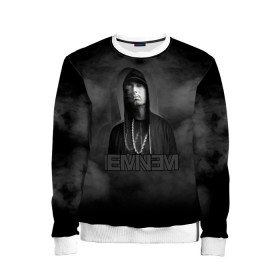 Детский свитшот 3D с принтом EMINEM. в городе Новоалтайск, 100% полиэстер | свободная посадка, прямой крой, мягкая тканевая резинка на рукавах и понизу свитшота | Тематика изображения на принте: eminem | marshall bruce mathers | music to be murdered by | rap | американский рэпер | зарубежный реп | маршалл брюс мэтерс | музыка | реп | рэпер | эм | эминем
