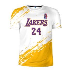 Мужская футболка 3D спортивная с принтом KOBE BRYANT. в городе Новоалтайск, 100% полиэстер с улучшенными характеристиками | приталенный силуэт, круглая горловина, широкие плечи, сужается к линии бедра | 24 | kobebryant | lakers | nba | баскетбол | баскетболист | коби брайант | лейкерс | нба | спорт