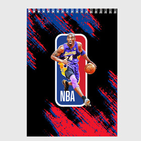 Скетчбук с принтом KOBE BRYANT в городе Новоалтайск, 100% бумага
 | 48 листов, плотность листов — 100 г/м2, плотность картонной обложки — 250 г/м2. Листы скреплены сверху удобной пружинной спиралью | 24 | kobebryant | lakers | nba | баскетбол | баскетболист | коби брайант | лейкерс | нба | спорт