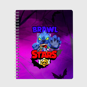 Тетрадь с принтом BRAWL STARS LEON WOLF в городе Новоалтайск, 100% бумага | 48 листов, плотность листов — 60 г/м2, плотность картонной обложки — 250 г/м2. Листы скреплены сбоку удобной пружинной спиралью. Уголки страниц и обложки скругленные. Цвет линий — светло-серый
 | 8 | 8bit | bit | brawl | brawlstars | crow | leon | leonskin | max | mr p | sally | virus | бит | бравл | игра | леон | макс | молнии | мультик | пламя | старc | старз