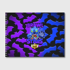 Альбом для рисования с принтом BRAWL STARS LEON WOLF BAT в городе Новоалтайск, 100% бумага
 | матовая бумага, плотность 200 мг. | 8 | 8bit | bit | brawl | brawlstars | crow | leon | leonskin | max | mr p | sally | virus | бит | бравл | игра | леон | макс | молнии | мультик | пламя | старc | старз