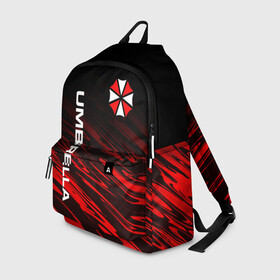 Рюкзак 3D с принтом UMBRELLA CORPORATION. в городе Новоалтайск, 100% полиэстер | лямки с регулируемой длиной, сверху петелька, чтобы рюкзак можно было повесить на вешалку. Основное отделение закрывается на молнию, как и внешний карман. Внутри два дополнительных кармана, один из которых закрывается на молнию. По бокам два дополнительных кармашка | corp | corporation | resident evil | umbrella | umbrella corporation | зомби апокалипсис | зонт | игра