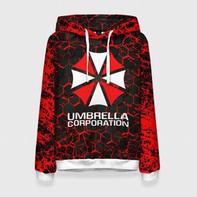 Женская толстовка 3D с принтом UMBRELLA CORPORATION. в городе Новоалтайск, 100% полиэстер  | двухслойный капюшон со шнурком для регулировки, мягкие манжеты на рукавах и по низу толстовки, спереди карман-кенгуру с мягким внутренним слоем. | corp | corporation | resident evil | umbrella | umbrella corporation | зомби апокалипсис | зонт | игра