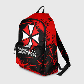 Рюкзак 3D с принтом UMBRELLA CORPORATION. в городе Новоалтайск, 100% полиэстер | лямки с регулируемой длиной, сверху петелька, чтобы рюкзак можно было повесить на вешалку. Основное отделение закрывается на молнию, как и внешний карман. Внутри два дополнительных кармана, один из которых закрывается на молнию. По бокам два дополнительных кармашка | corp | corporation | resident evil | umbrella | umbrella corporation | зомби апокалипсис | зонт | игра