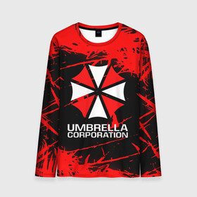 Мужской лонгслив 3D с принтом UMBRELLA CORPORATION. в городе Новоалтайск, 100% полиэстер | длинные рукава, круглый вырез горловины, полуприлегающий силуэт | corp | corporation | resident evil | umbrella | umbrella corporation | зомби апокалипсис | зонт | игра