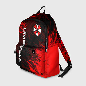 Рюкзак 3D с принтом UMBRELLA CORPORATION. в городе Новоалтайск, 100% полиэстер | лямки с регулируемой длиной, сверху петелька, чтобы рюкзак можно было повесить на вешалку. Основное отделение закрывается на молнию, как и внешний карман. Внутри два дополнительных кармана, один из которых закрывается на молнию. По бокам два дополнительных кармашка | corp | corporation | resident evil | umbrella | umbrella corporation | зомби апокалипсис | зонт | игра