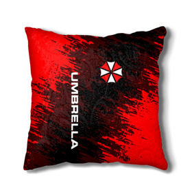 Подушка 3D с принтом UMBRELLA CORPORATION. в городе Новоалтайск, наволочка – 100% полиэстер, наполнитель – холлофайбер (легкий наполнитель, не вызывает аллергию). | состоит из подушки и наволочки. Наволочка на молнии, легко снимается для стирки | corp | corporation | resident evil | umbrella | umbrella corporation | зомби апокалипсис | зонт | игра