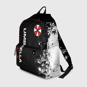 Рюкзак 3D с принтом UMBRELLA CORPORATION. в городе Новоалтайск, 100% полиэстер | лямки с регулируемой длиной, сверху петелька, чтобы рюкзак можно было повесить на вешалку. Основное отделение закрывается на молнию, как и внешний карман. Внутри два дополнительных кармана, один из которых закрывается на молнию. По бокам два дополнительных кармашка | corp | corporation | resident evil | umbrella | umbrella corporation | зомби апокалипсис | зонт | игра