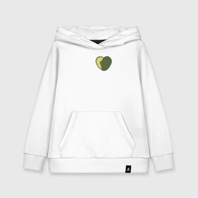 Детская толстовка хлопок с принтом Avocado Heart в городе Новоалтайск, 100% хлопок | Круглый горловой вырез, эластичные манжеты, пояс, капюшен | avocado | vegan | vegetarian | авокадо | веган | вегетарианство