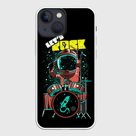 Чехол для iPhone 13 mini с принтом Lets Rock в городе Новоалтайск,  |  | art | astronaut | drummer | drums | rock | rocket | space | арт | астронавт | барабанщик | барабаны | космонавт | космос | ракета | рок