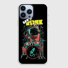 Чехол для iPhone 13 Pro Max с принтом Lets Rock в городе Новоалтайск,  |  | Тематика изображения на принте: art | astronaut | drummer | drums | rock | rocket | space | арт | астронавт | барабанщик | барабаны | космонавт | космос | ракета | рок