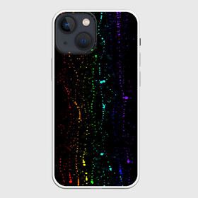 Чехол для iPhone 13 mini с принтом Аркобалено в городе Новоалтайск,  |  | color | капли | краски | палитра | радуга | темная основа | цвета