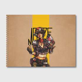 Альбом для рисования с принтом Моуз в городе Новоалтайск, 100% бумага
 | матовая бумага, плотность 200 мг. | Тематика изображения на принте: borderlands | borderlands 2 | borderlands 3 | moze | борда | бордерлендс | зеро | игра | игры | моуз | персонажи