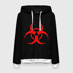 Женская толстовка 3D с принтом Plague inc в городе Новоалтайск, 100% полиэстер  | двухслойный капюшон со шнурком для регулировки, мягкие манжеты на рукавах и по низу толстовки, спереди карман-кенгуру с мягким внутренним слоем. | game | ncov2019 | plague inc | warning | вирус | знак | игра | китай | коронавирус | опасность | символ