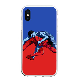 Чехол для iPhone XS Max матовый с принтом Борьба в городе Новоалтайск, Силикон | Область печати: задняя сторона чехла, без боковых панелей | sport | wrestling | борьба | вольная | греко римская | единоборство | спорт