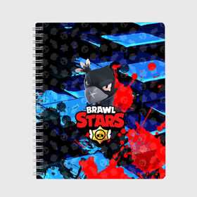Тетрадь с принтом BRAWL STARS CROW в городе Новоалтайск, 100% бумага | 48 листов, плотность листов — 60 г/м2, плотность картонной обложки — 250 г/м2. Листы скреплены сбоку удобной пружинной спиралью. Уголки страниц и обложки скругленные. Цвет линий — светло-серый
 | 8 bit | bibi | brawl stars | brock | bull | crow | dinomike | el primo | leon | mobile game | nita | poko | ricochet | stars | tara | бравл старс | ворон | леон | мобильные игры