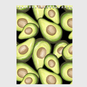 Скетчбук с принтом Avocado background в городе Новоалтайск, 100% бумага
 | 48 листов, плотность листов — 100 г/м2, плотность картонной обложки — 250 г/м2. Листы скреплены сверху удобной пружинной спиралью | food | green | vegan | vegetarian | веган | вегетарианец | диета | здоровое питание | здоровый | здоровый образ жизни | зеленый | зож | кружка | майка | натуральный | овощи | платье | плед | подушка | полезный